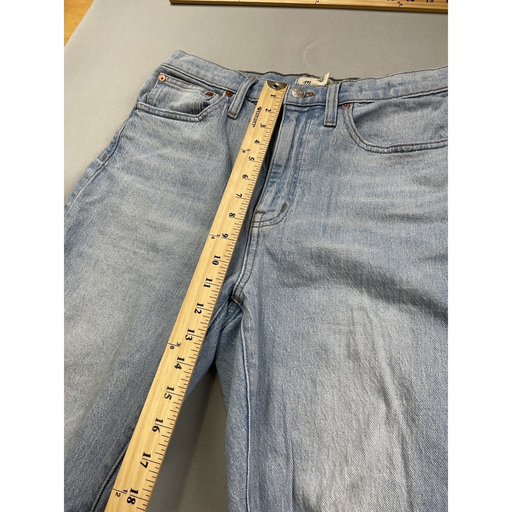 Madewell Womens Jeans 28 High Rise Slim Crop BoyJean Distressed Light Wash Blue - Picture 8 of 9